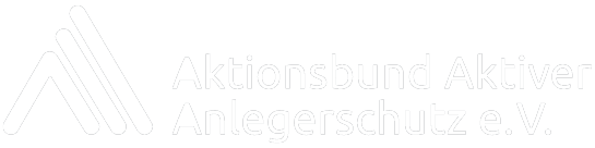 Logo des Aktionsbund Aktiver Anlegerschutz e.V. weiß (invertiert).